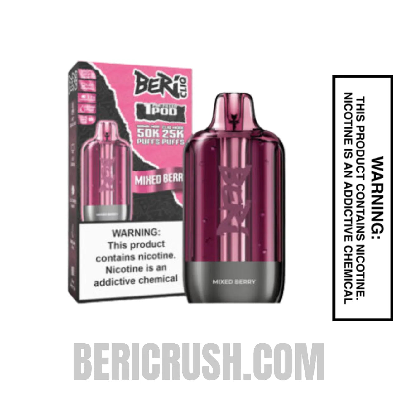 Mixed Berry Beri Cliq 50K Disposable Vape Pod with Package Box Mixed Berry Beri Cliq 50K Disposable Vape Pod with Package Box