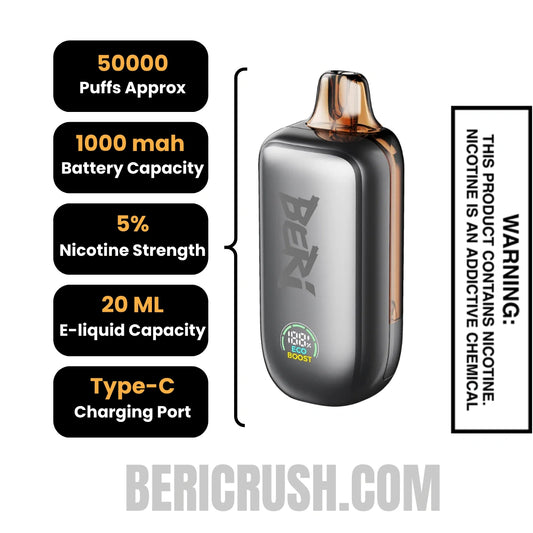 Peach Ice Beri Cliq 50K Disposable Vape Kit Specifications Peach Ice Beri Cliq 50K Disposable Vape Kit Specifications