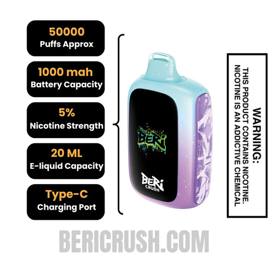 Sour Neon Fab Beri Crush 50k Disposable Vape Specifications Sour Neon Fab Beri Crush 50k Disposable Vape Specifications