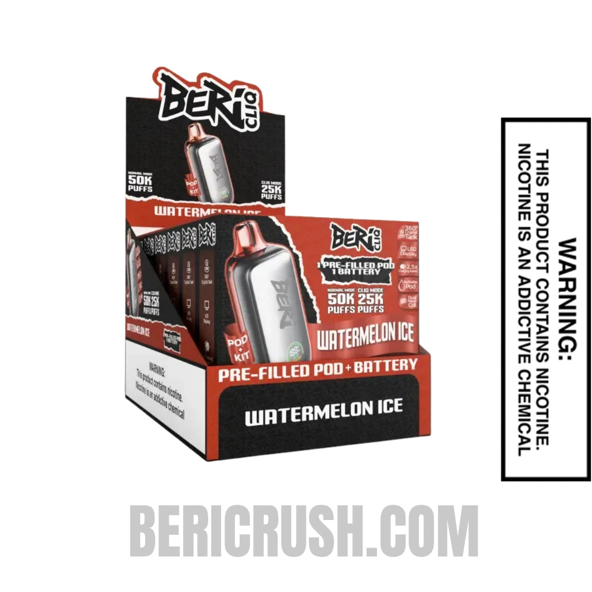 Watermelon Ice Beri Cliq 50K Disposable Vape Kit With Bundle Pack Watermelon Ice Beri Cliq 50K Disposable Vape Kit With Bundle Pack