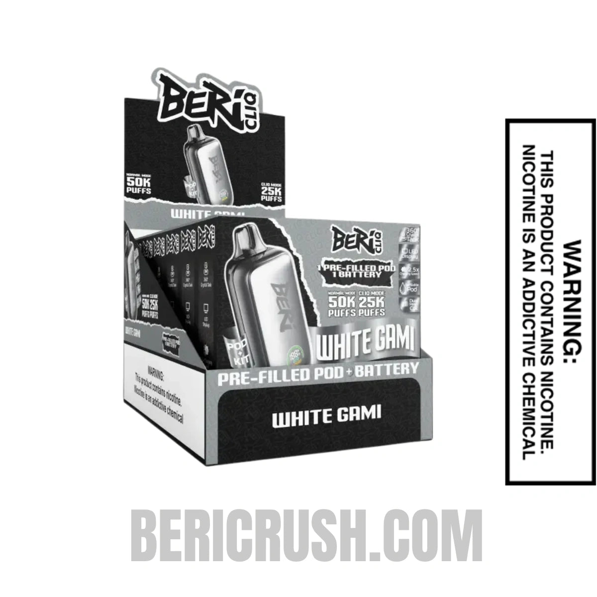 White Gami Beri Cliq 50K Disposable Vape Kit With Bundle Pack White Gami Beri Cliq 50K Disposable Vape Kit With Bundle Pack