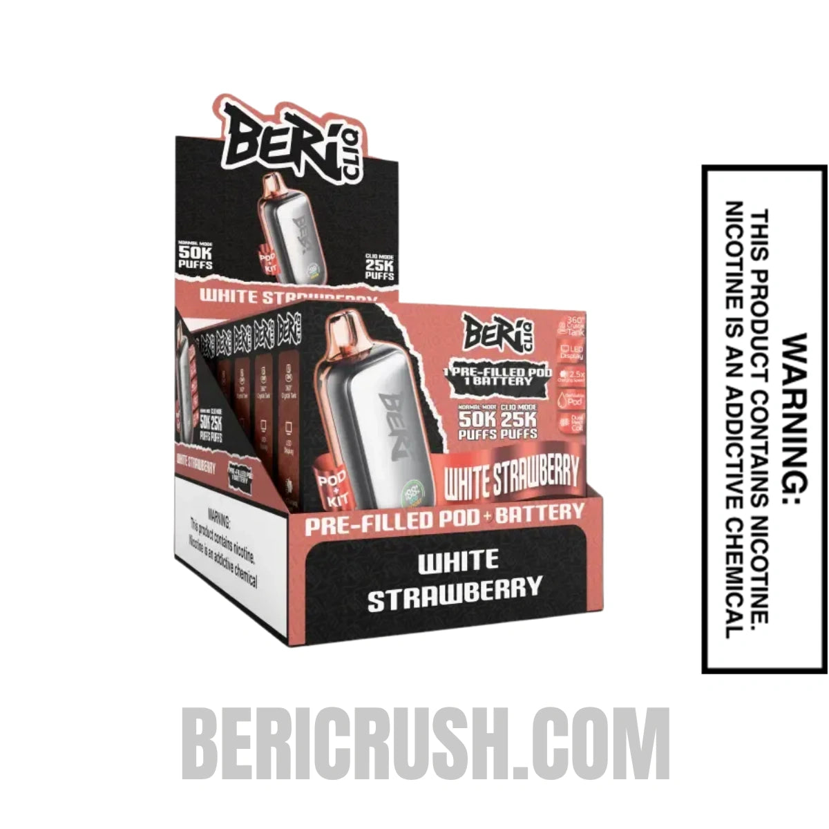White Strawberry Beri Cliq 50K Disposable Vape Kit With Bundle Pack White Strawberry Beri Cliq 50K Disposable Vape Kit With Bundle Pack