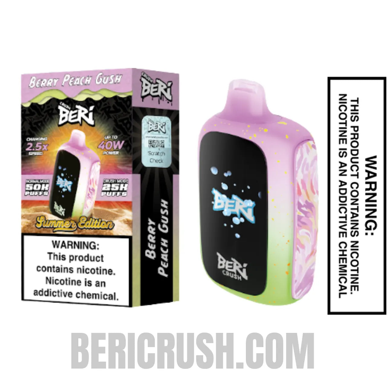 Berry Peach Gush Beri Crush 50K Disposable Vape with Package Box