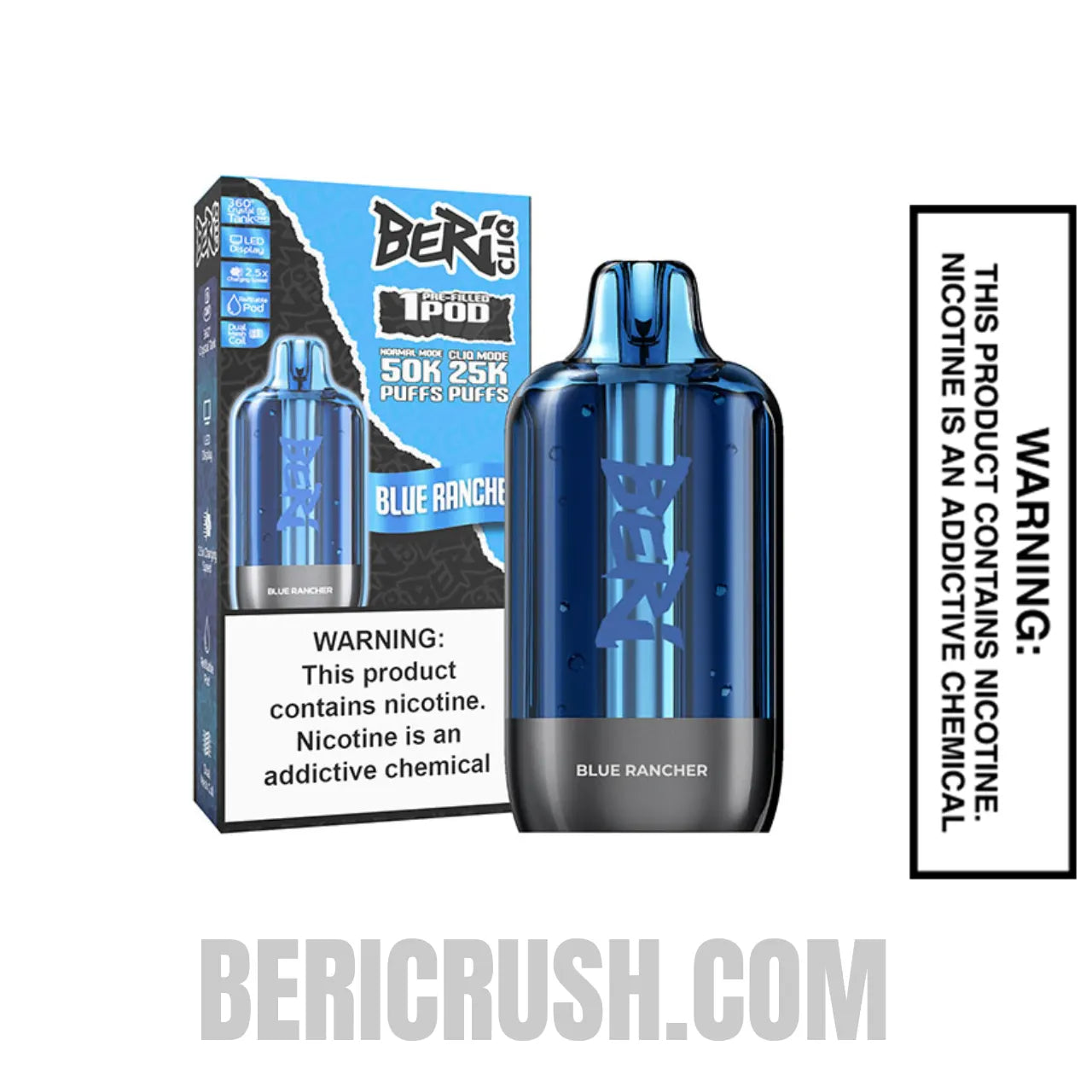 Blue Rancher Beri Cliq 50K Disposable Vape Pod with Package Box