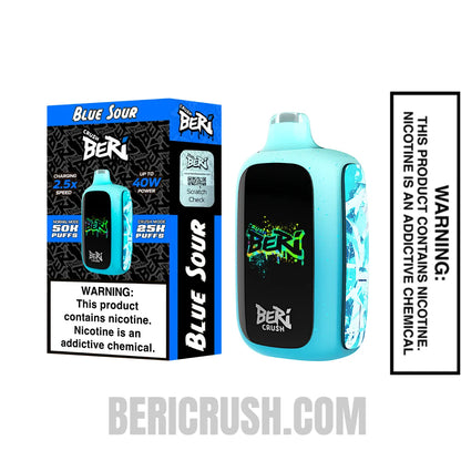 BlueSourBeriCrush50KDisposableVapewithPackageBox