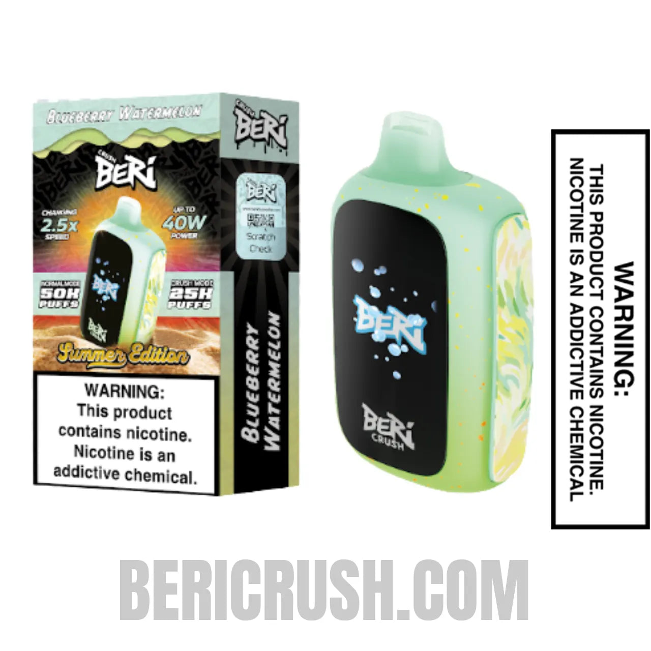 Blueberry Watermelon Beri Crush 50K Disposable Vape with Package Box