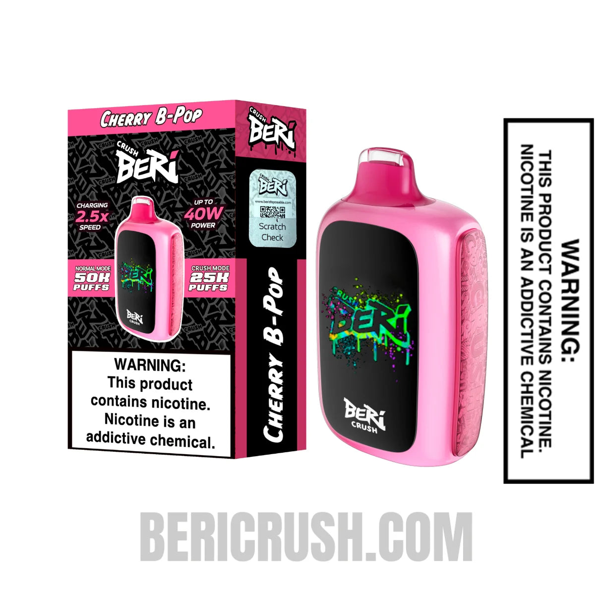 CherryB-PopBeriCrush50KDisposableVapewithPackageBox