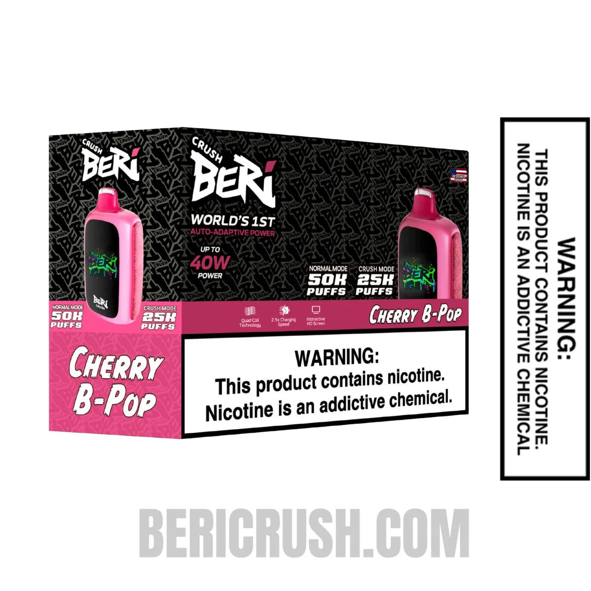 CherryB-PopBeriCrush50KDisposableVapewithbundlebox