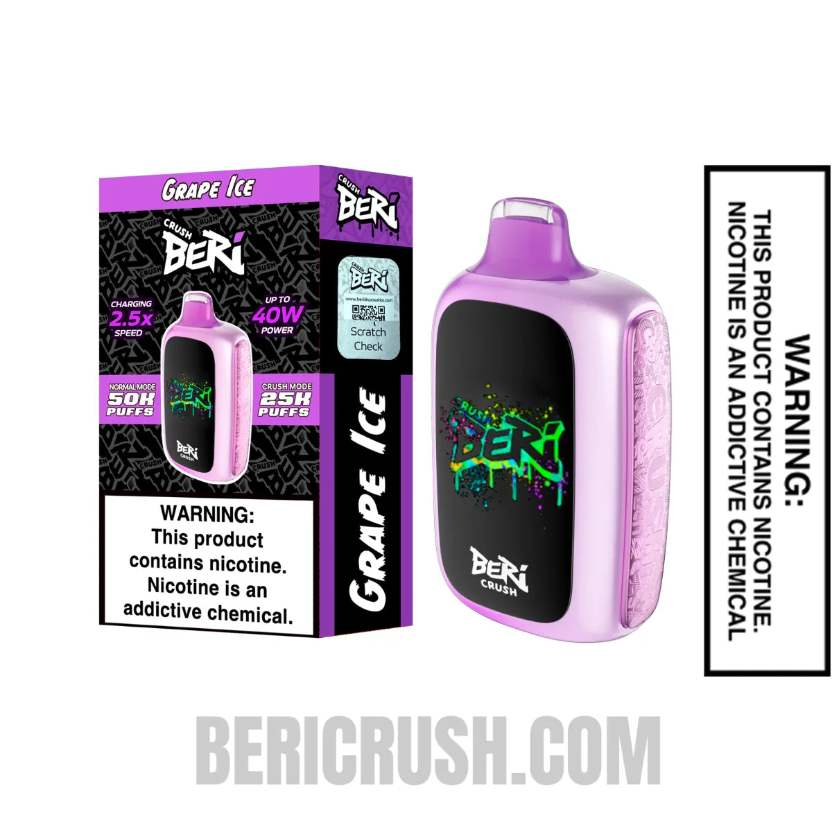 GrapeIceBeriCrush50KDisposableVapewithPackageBox