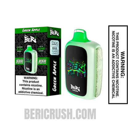 GreenAppleBeriCrush50KDisposableVapewithpackage