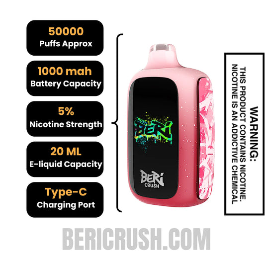 JuicyPeachBeriCrush50KDisposableVapeSpecifications