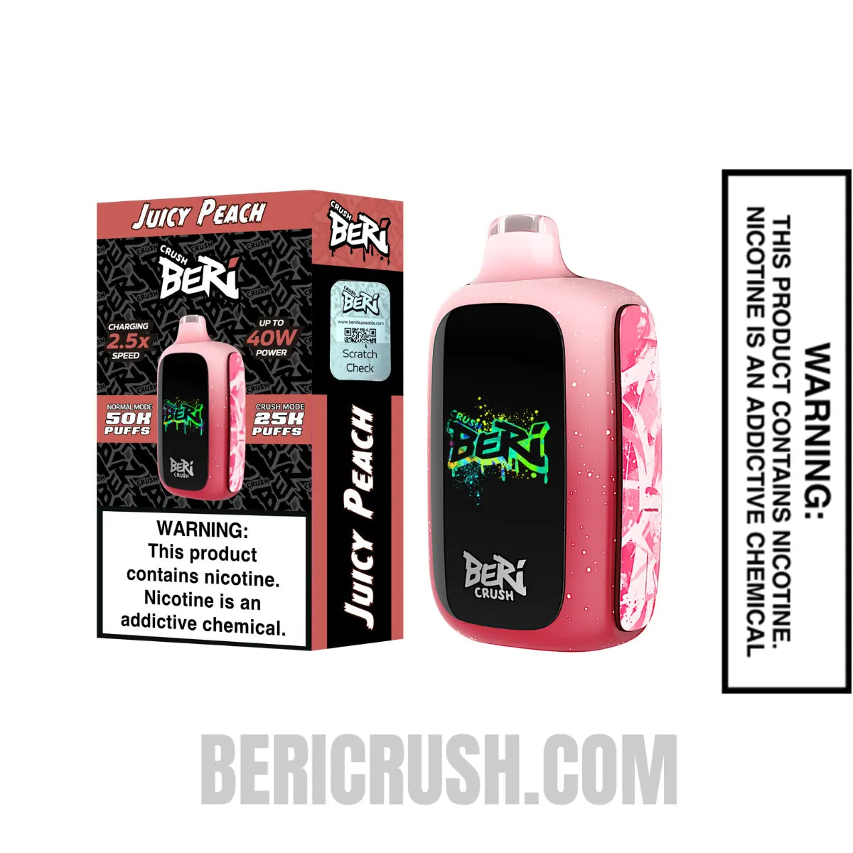 JuicyPeachBeriCrush50KDisposableVapewithPackageBox