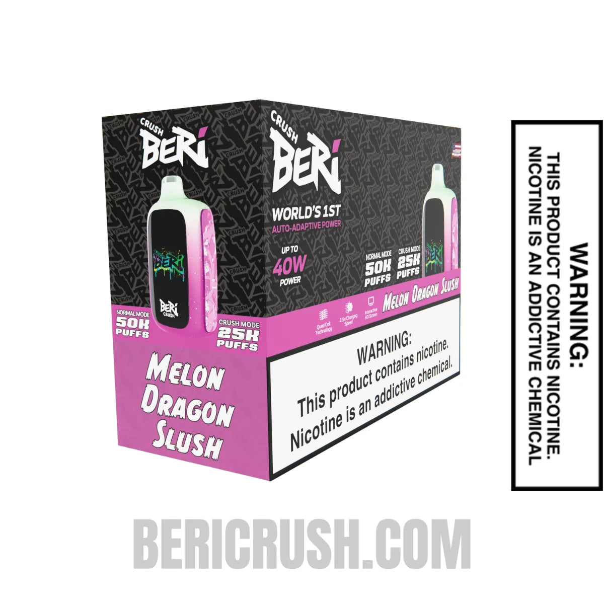 Melon Dragon Slush Beri Crush 50K Disposable Vape with Bundle Box