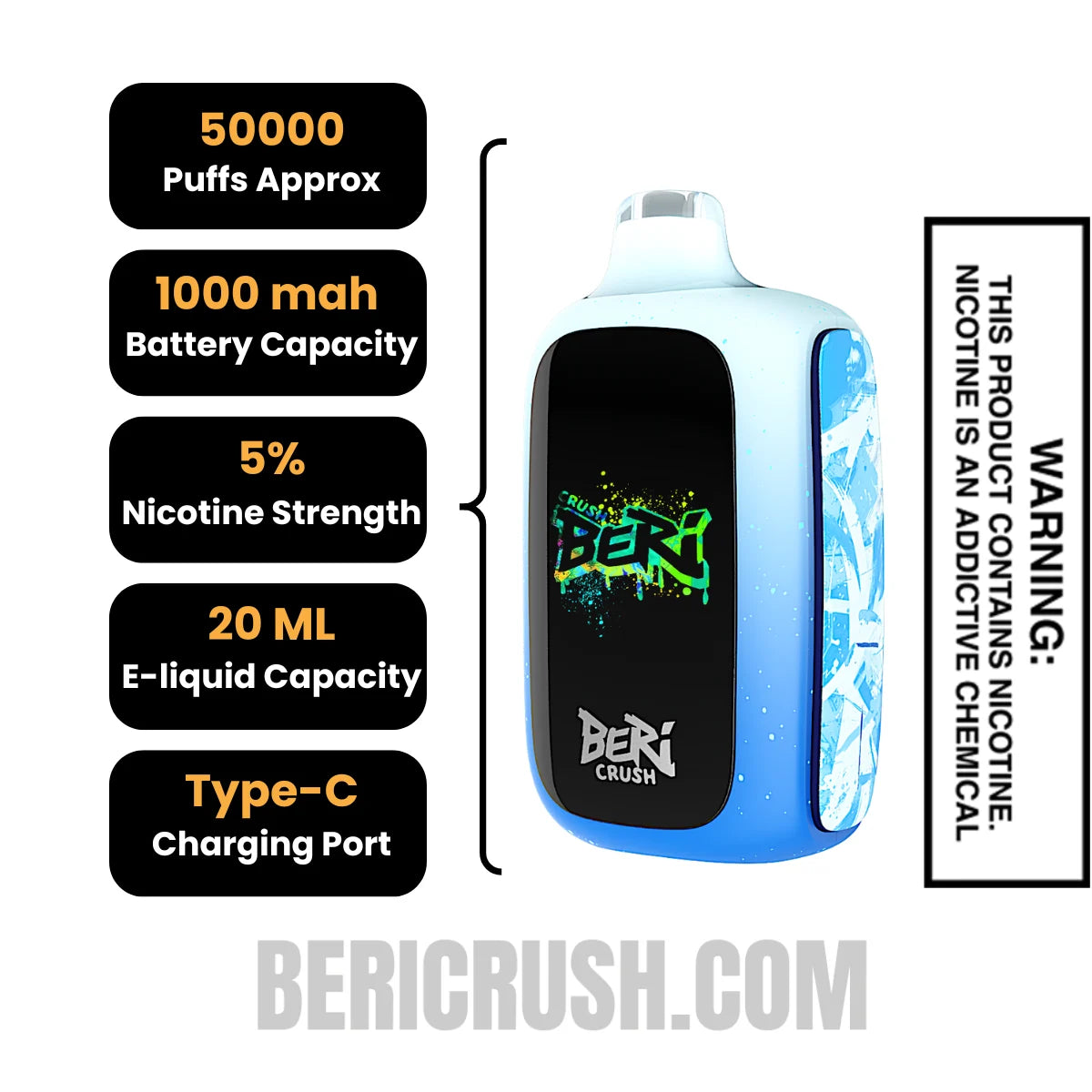 PolarIceBeriCrush50KPuffsDisposableVapeSpecifications