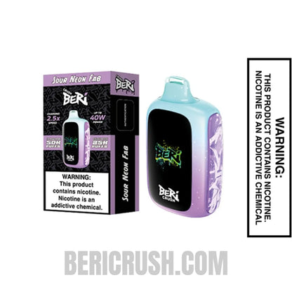 Sour Neon Fab Beri Crush 50k Disposable Vape with Package Box
