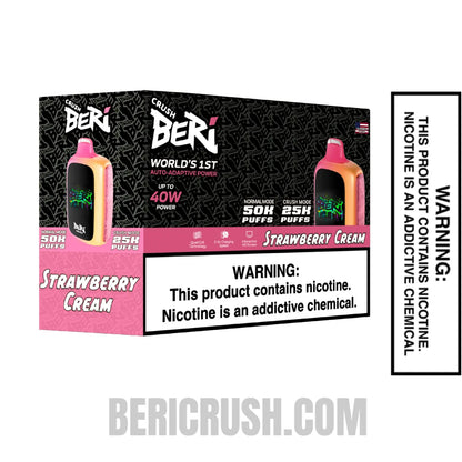 StrawberryCreamBeriCrush50KDisposableVapewithbundlebox