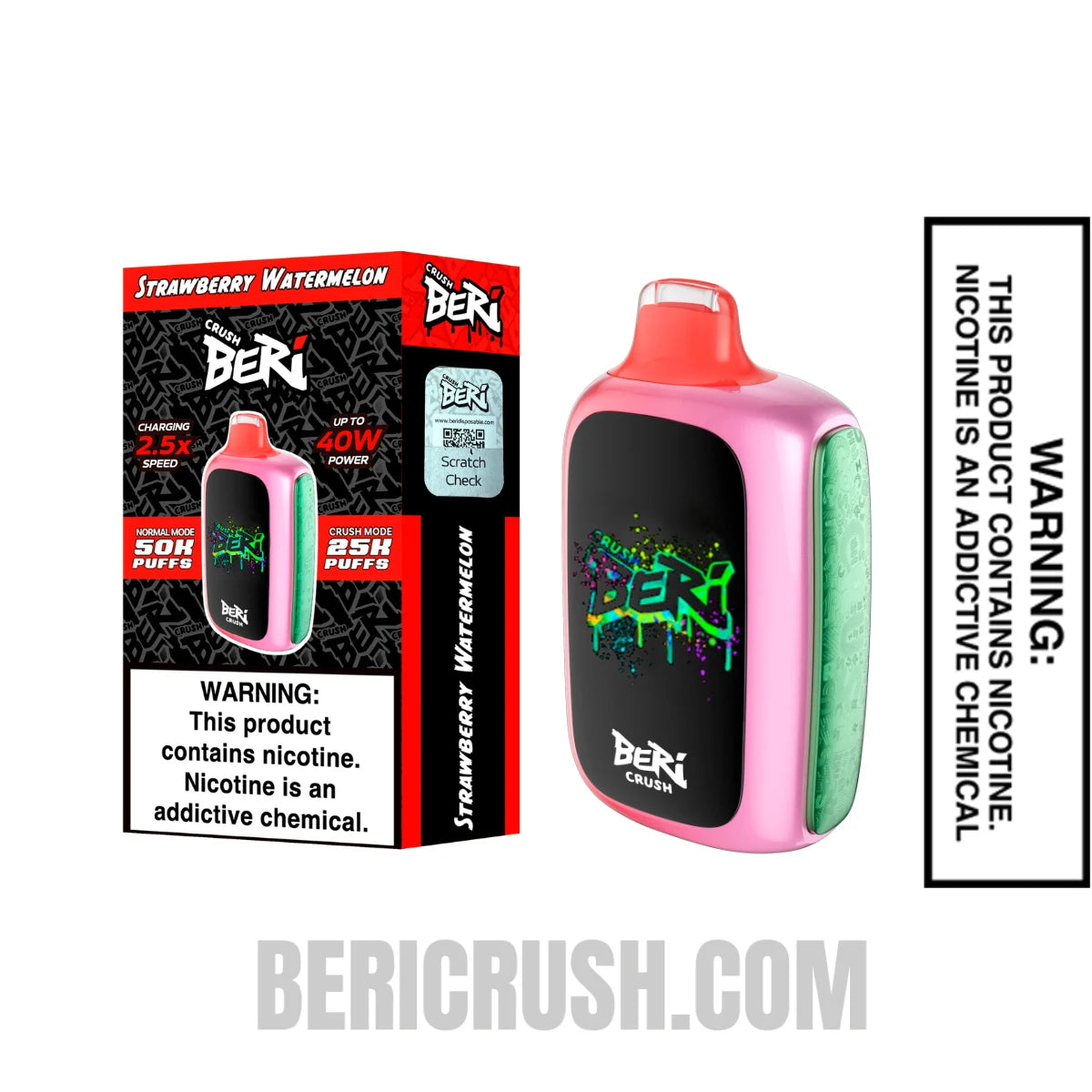 StrawberryWatermelonBeriCrush50KDisposableVapewithPackageBox