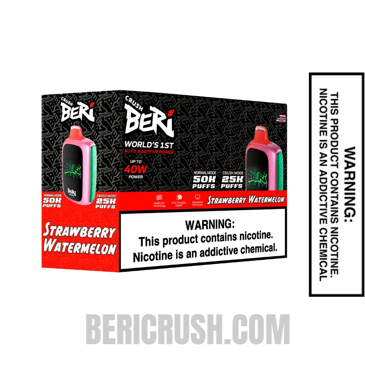 StrawberryWatermelonBeriCrush50KDisposableVapewithbundlebox