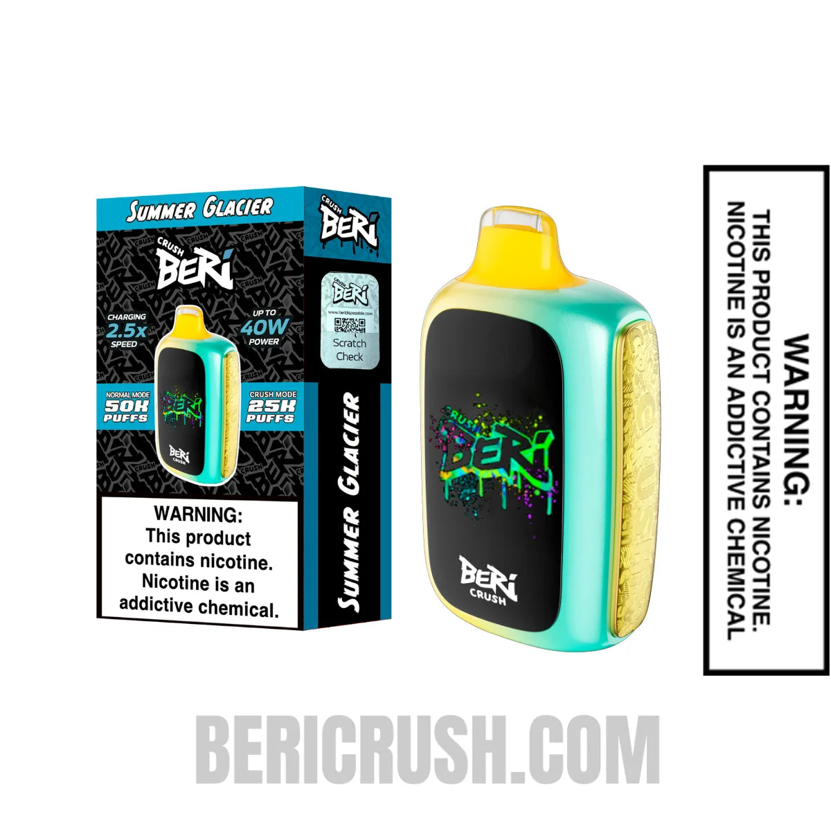 SummerGlacierBeriCrush50KDisposableVapewithPackageBox