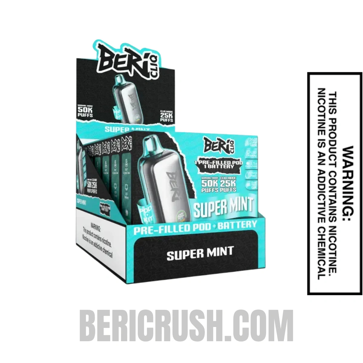 Super Mint Beri Cliq 50K Disposable Vape Kit With Bundle Pack
