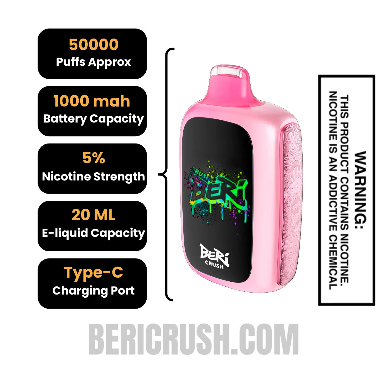 TripleBerryBeriCrush50KDisposableVapeSpecifications