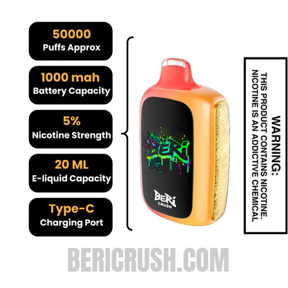 TropicalGummyBeriCrush50KDisposableVapeSpecifications