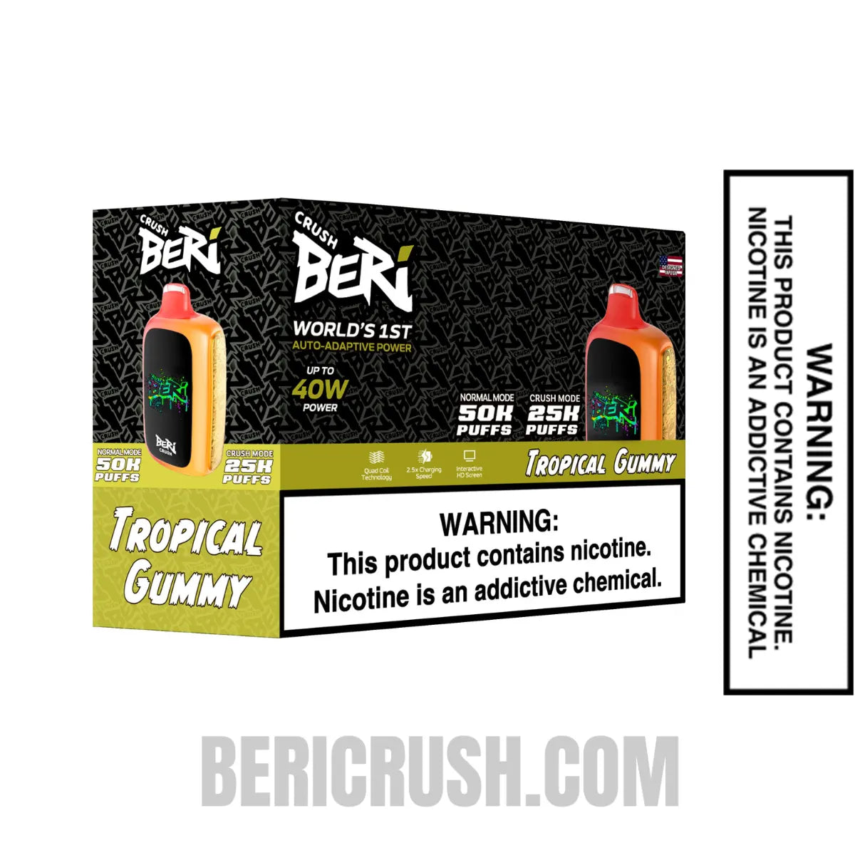 TropicalGummyBeriCrush50KDisposableVapewithbundlebox