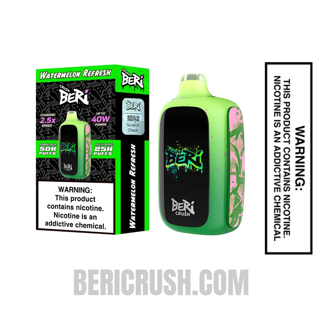 WatermelonRefreshBeriCrush50KDisposableVapewithPackageBox