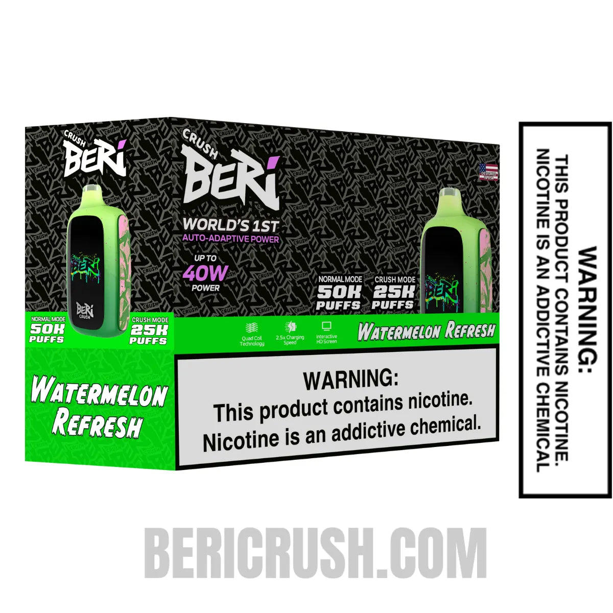 WatermelonRefreshBeriCrush50KDisposableVapewithbundlebox