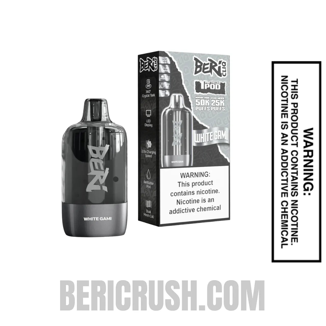 White Gami Beri Cliq 50K Disposable Vape Pod Package