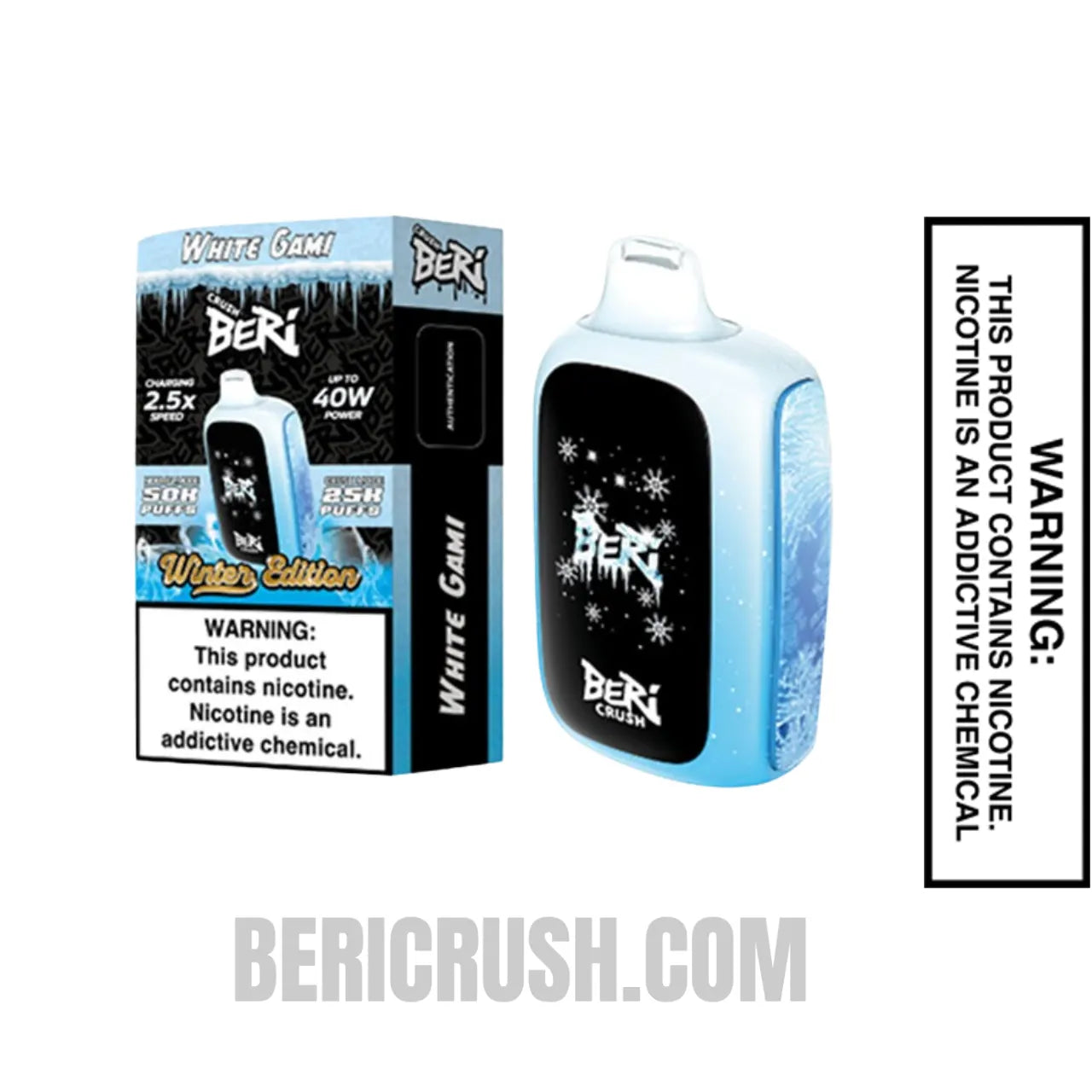 WhiteGamiBeriCrush50KDisposableVapewithPackageBox
