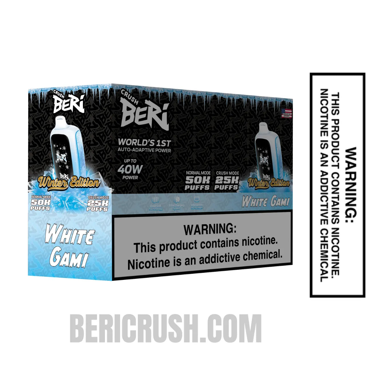 WhiteGamiBeriCrush50KDisposableVapewithbundleBox