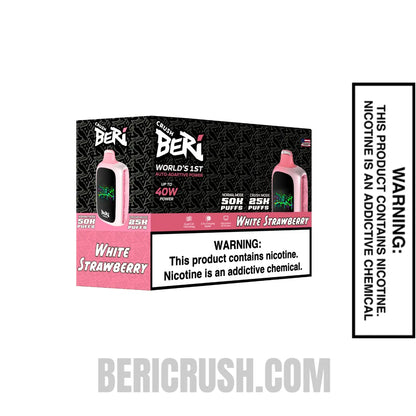 White Strawberry Beri Crush 50K Disposable Vape with bundle box
